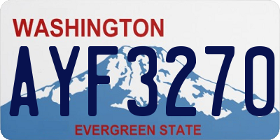 WA license plate AYF3270