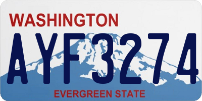 WA license plate AYF3274