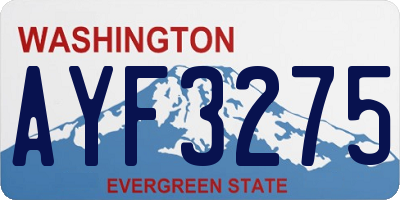 WA license plate AYF3275