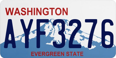 WA license plate AYF3276