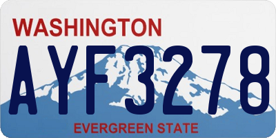 WA license plate AYF3278