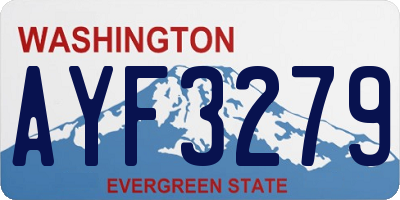 WA license plate AYF3279