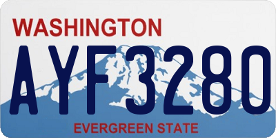 WA license plate AYF3280