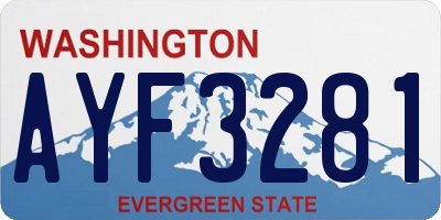 WA license plate AYF3281
