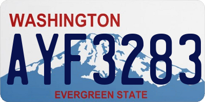 WA license plate AYF3283