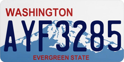 WA license plate AYF3285