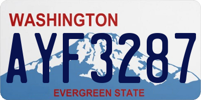 WA license plate AYF3287