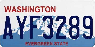 WA license plate AYF3289