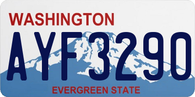 WA license plate AYF3290