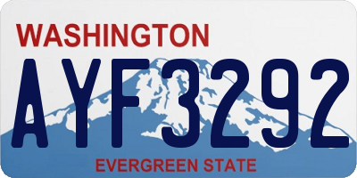 WA license plate AYF3292