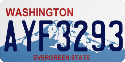 WA license plate AYF3293