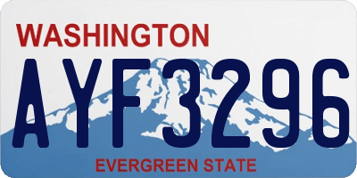 WA license plate AYF3296
