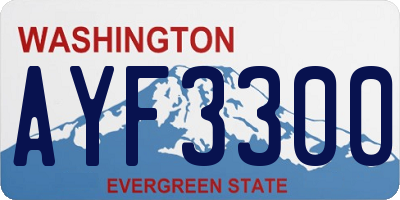 WA license plate AYF3300