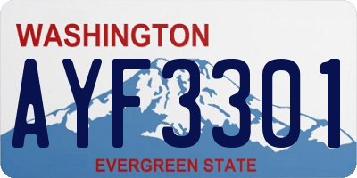 WA license plate AYF3301