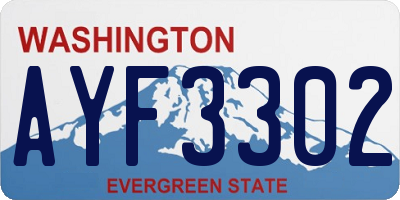 WA license plate AYF3302