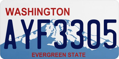 WA license plate AYF3305