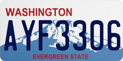 WA license plate AYF3306