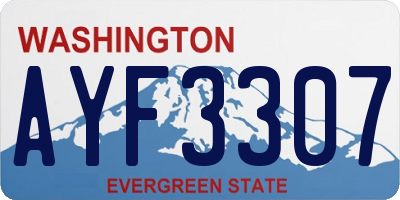 WA license plate AYF3307