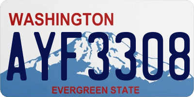 WA license plate AYF3308