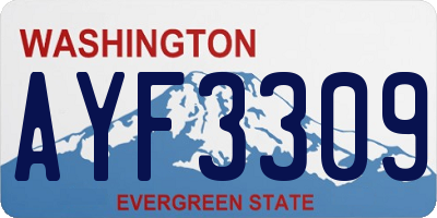 WA license plate AYF3309