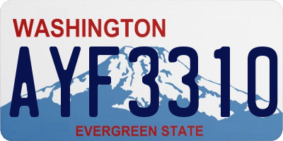 WA license plate AYF3310