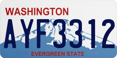WA license plate AYF3312
