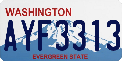 WA license plate AYF3313