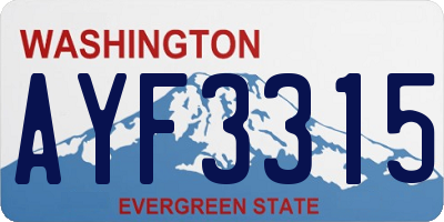 WA license plate AYF3315