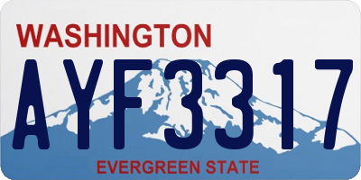 WA license plate AYF3317