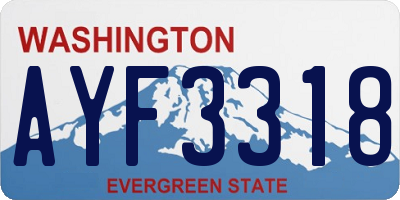 WA license plate AYF3318