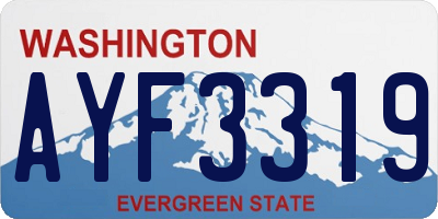 WA license plate AYF3319