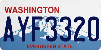 WA license plate AYF3320