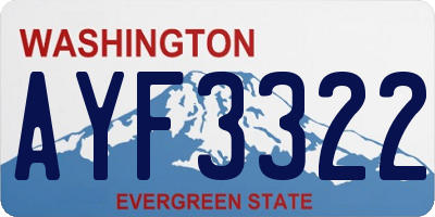 WA license plate AYF3322