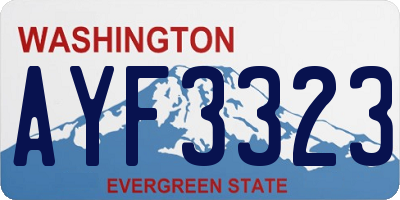 WA license plate AYF3323