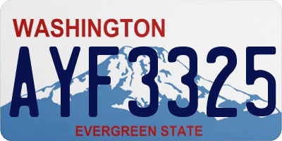 WA license plate AYF3325