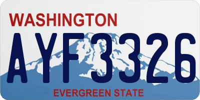 WA license plate AYF3326