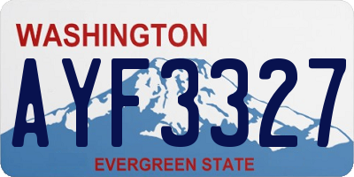 WA license plate AYF3327
