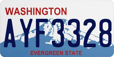 WA license plate AYF3328