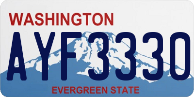 WA license plate AYF3330