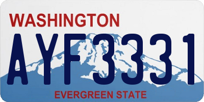 WA license plate AYF3331