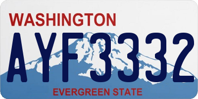 WA license plate AYF3332