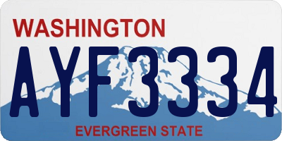 WA license plate AYF3334