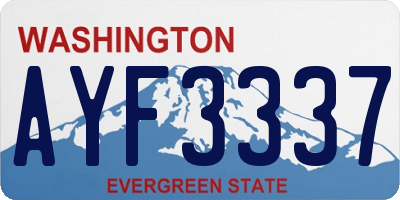 WA license plate AYF3337