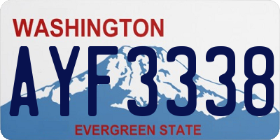 WA license plate AYF3338