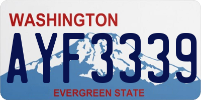 WA license plate AYF3339