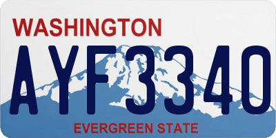 WA license plate AYF3340
