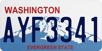 WA license plate AYF3341