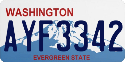 WA license plate AYF3342