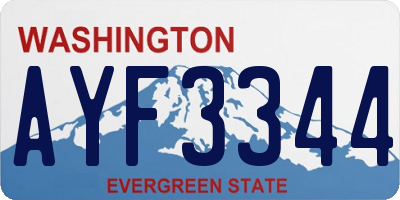 WA license plate AYF3344