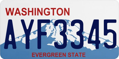 WA license plate AYF3345
